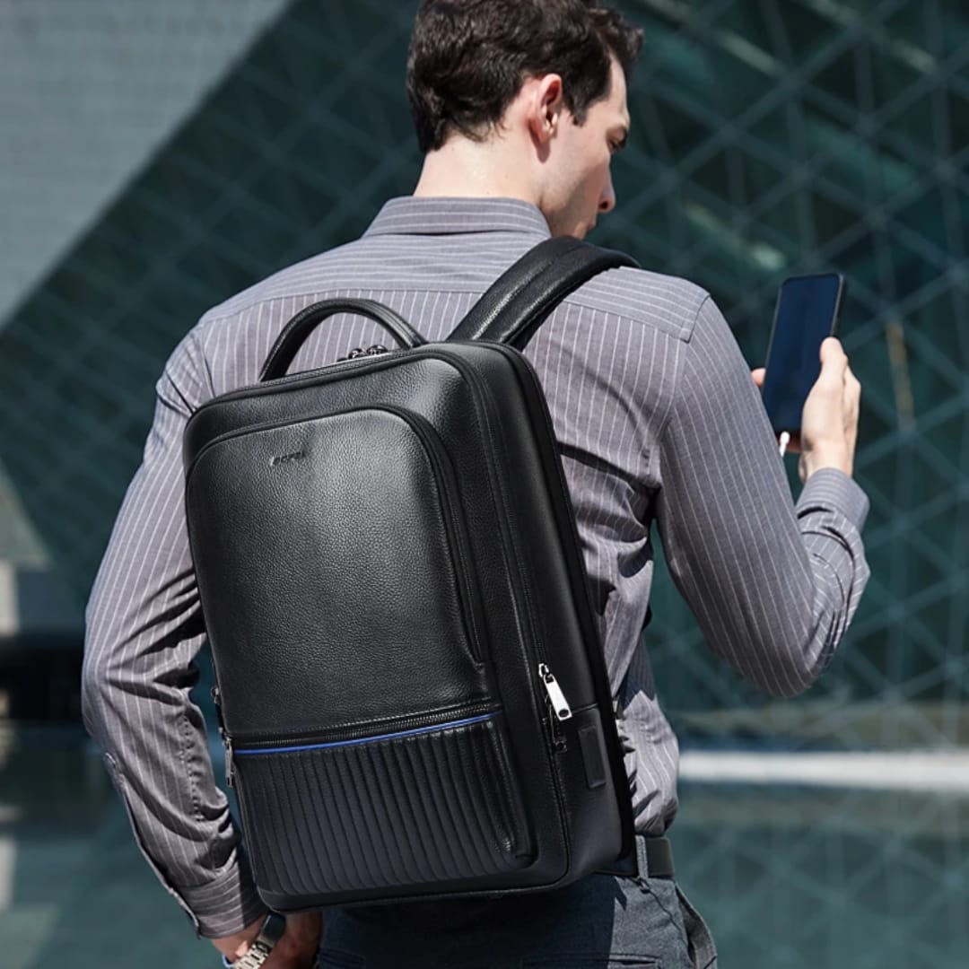 Bopai luxury cowhide backpack 61.81