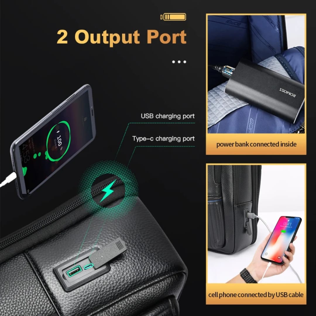 Bopai luxury cowhide backpack 61.81