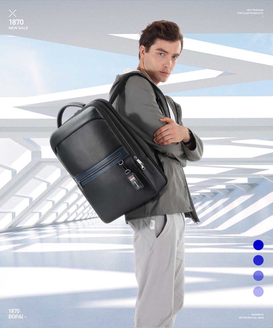 Bopai luxury cowhide backpack 61.01